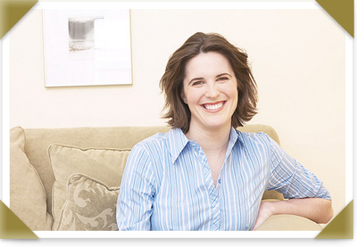 stock photo of a woman on a couch